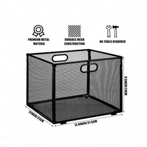 Mesh <b>File</b> Holder Desk Wire Folding Document <b>Organizer</b> Multi-Functional Storage Rack for Magazines <b>Files</b> Office Home Study Room - Product Image 4