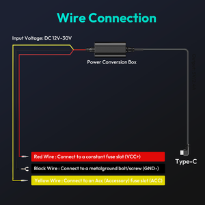 360 Dashcam Cyberpunk <b>Dash</b> Cam Hardwire Kit Fuse Tap 24H Parking Mode Sentry Mode Power Cable Type-C 12V-30V G980H - Product Image 4