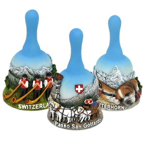Campana de Mesa Decorativa Personalizada con Figuras de los Alpes, Finlandia, Italia, Suiza, Estatua de Resina 3D, Recuerdo Turístico, Campana de Cena - Product Image 2