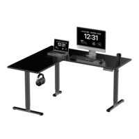 Bureau d'angle électrique moderne en métal en forme de L, réglable en hauteur, pour poste de travail à domicile ou au bureau