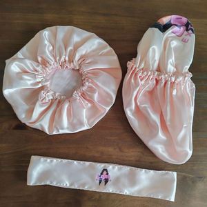 Bonnet en soie personnalisé avec photo et logo, double couche réversible, et foulards en satin – Cadeau promotionnel - Product Image 3