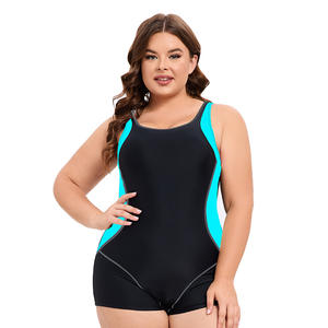 Nuevo traje de baño deportivo sin espalda de una pieza para mujer para estilo europeo y americano conservador 2025, tallas grandes con piernas anchas - Product Image 5