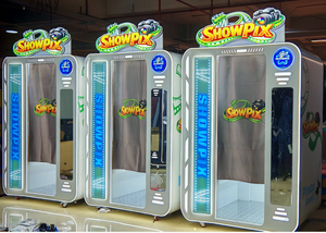 ตู้ถ่ายรูปอัตโนมัติแบบวงกลมพร้อมไฟ LED ฉากหลัง Vogue สำหรับงานแต่งงาน  พร้อมขาตั้งเซลฟี่  ระบบหยอดเหรียญ  พิมพ์รูปด้วย ID  บูธถ่ายรูป 360 องศา - Product Image 6