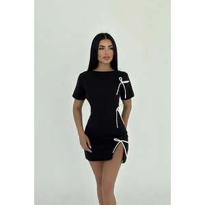Robe de cocktail noire à nouer - Product Image 3