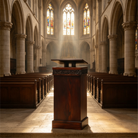 Pupitre d'église en bois sur mesure, pupitre de qualité supérieure, parfait pour les séminaires, les salles de conférence et les auditoriums