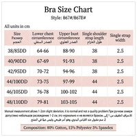 Soutien-gorge Grande Taille en Coton Respirant pour Poitrines Fortes, Couvrant le Dos, Sans Armature