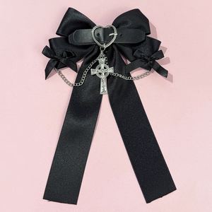 Dark Gothic Lolita Style Women's Hair <b>Clip</b> Sweet Cool Lace Cross <b>Bow</b> Accessory for Personalized Headwear - Product Image 5
