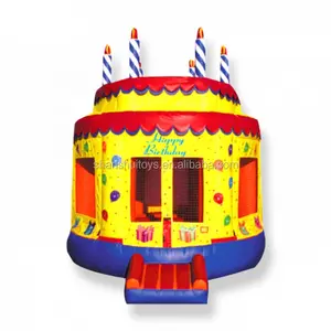 Birthday cake bouncy castle slide commercial kids jumping castle for sale