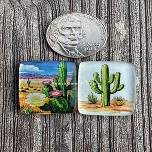 อัญมณีทรงหลังเบี้ยทรงหลวมรูปกระบองเพชรสองชั้นดีไซน์ไม่เหมือนใครสำหรับทำเครื่องประดับงานฝีมือทำมือขายส่ง - Product Image 1