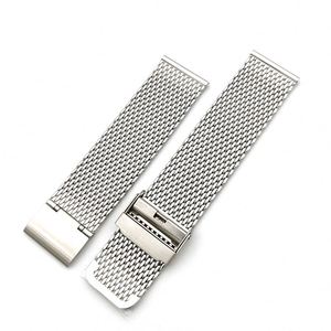 Bracelet de montre en acier inoxydable à mailles, boucle double verrouillage, épaisseur de ligne 1.0, 18 20 22 24 mm - Product Image 6