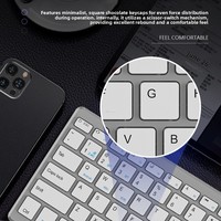 K019 Kablosuz Membran Klavye-78 Tuşlu Mini Sessiz Masaüstü Cep Telefonları Tabletler ve Bilgisayarlar için (Çok Dilli)
