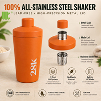 Bouteille shaker isotherme de 500 ml en acier inoxydable de qualité supérieure, anti-fuite, à large ouverture, pour poudre de collagène et de nutriments verts
