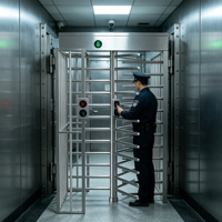 Tourniquet de contrôle d'accès à passage unique pleine hauteur avec fonction de gestion des présences pour usines, bureaux et projets