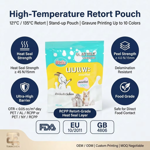 Impresión Personalizada 121 ° Bolsa de Retorno Tipo C para Leche de Cabra para Mascotas, Bolsa de Empaque de Alimentos Esterilizable a Alta Temperatura - Product Image 1