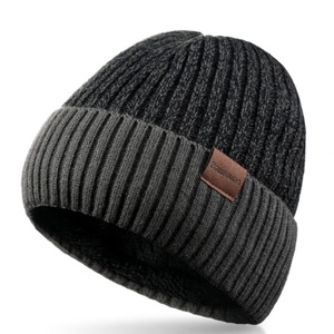 Casquette d'hiver en cachemire de haute qualité avec étiquette tissée personnalisée, lettre L imprimée, douce et chaude, tricotée, pour le sport et le ski - Product Image 3