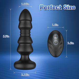Thrusting Remote Control <span class=keywords><strong>Butt</strong></span> <span class=keywords><strong>Plug</strong></span>-Juguete sexual anal con modos de vibración y empuje, masajeador de próstata para hombres y mujeres - Product Image 2