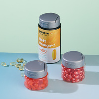 Pot en PET de qualité alimentaire de 35 ml, 75 ml, 100 ml avec bouchon à clapet pour contenants de capsules de compléments alimentaires