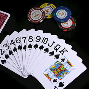 Jeu de cartes de <span class=keywords><strong>poker</strong></span> en plastique durable, lavable et imperméable, <span class=keywords><strong>avec</strong></span> une police large et visible, surface mate anti-usure, pour casino et loisirs - Product Image 2