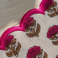 Serviettes de table en lin pur à 100 %, napperons personnalisés, brodés à la main, pour mariages, personnalisables, carrés français 60x60cm, vente en gros