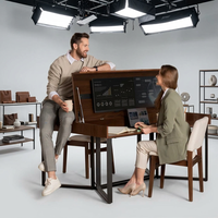 Bureau à rabat OEM/ODM avec moniteur intégré, poste de travail informatique multifonctionnel intelligent en bois pour la maison et le bureau