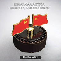 Diffuseur d'arômes solaire pour voiture en alliage premium, décoration de tableau de bord drapeau cinq étoiles, parfum longue durée, design moderne