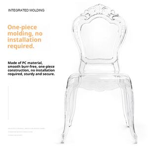 Bắc Âu công chúa ghế nhựa pha lê trong suốt có thể gập lại chân sắt khách sạn tiệc cưới tích hợp tựa lưng ghế ma - Product Image 2