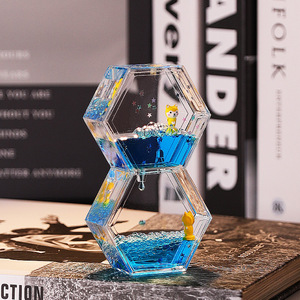 Décorations en acrylique en forme de double diamant hexagonal, goutte d'huile, sablier, cadeau d'anniversaire, ornement de bureau pour étudiant, fait main - Product Image 2