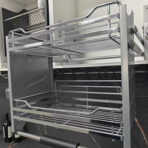 Moderni scaffali <span class=keywords><strong>a</strong></span> due livelli <span class=keywords><strong>a</strong></span> discesa per la conservazione della <span class=keywords><strong>cucina</strong></span> Hardware funzionale serie armadio stoviglie Rack armadi in acciaio - Product Image 1