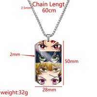 Faible MOQ, Pendentif porte-clés et breloque de collier en alliage d'acier inoxydable, thème Anime japonais, accessoires décoratifs avec impression couleur