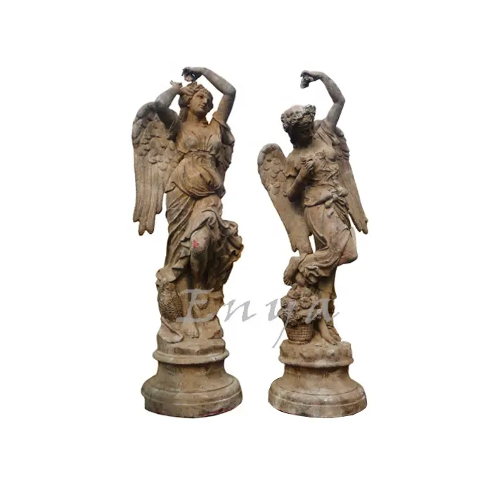Statue occidentale de style romain antique, fournitures de jardin de grande taille, décoration extérieure, Sculptures d'ange, vente en gros, en stock