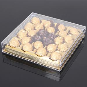 Boîte de rangement carrée en plastique acrylique conteneur PS <span class=keywords><strong>transparent</strong></span> avec couvercle alimentaire chocolat bonbons Biscuit pâtisserie faveur de <span class=keywords><strong>mariage</strong></span> étui cadeau - Product Image 1