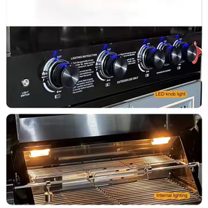 เตาบาร์บีคิวแก๊สแบบพับได้ สไตล์เกาหลี สำหรับสวนกลางแจ้ง 4 หัวเตา สแตนเลส 304 ระบบจุดไฟ Piezo ชุบโครเมียม พรีเมียม ทันสมัย สำหรับย่างสเต็ก - Product Image 6