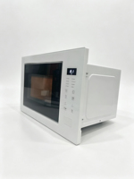Horno Microondas Integrado Moderno de Gran Capacidad para Cocina, Pantalla Digital de Vidrio Blanco, Fácil de Limpiar, Interior de Acero Inoxidable