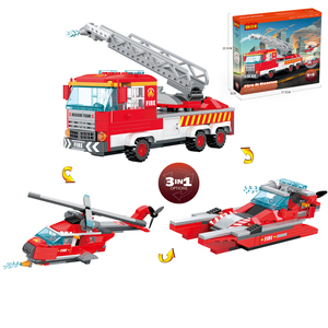 Jouet de construction 3 en <span class=keywords><strong>1</strong></span>, 249 pièces, assemblage DIY, camion de pompiers, jouet éducatif, <span class=keywords><strong>hélicoptère</strong></span> de pompier - Product Image 2