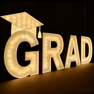 Lettere Luminose LED Personalizzate per Laurea, <span class=keywords><strong>Alfabeto</strong></span> con Lampadine per Festa di Laurea 2026, Decorazione Scolastica - Product Image 1