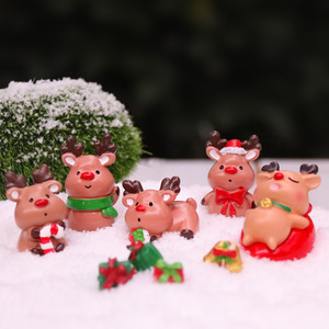 DIY Bonsai mikro peyzaj peri bahçe dekorasyon noel Elk karton hayvan 3D minyatür - Product Image 6