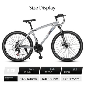 Vélo de montagne pour adulte en acier carbone noir mat, freins à disque doubles, roues de 26 pouces, fourche à suspension avant pour descente/hors route/gravier - Product Image 3