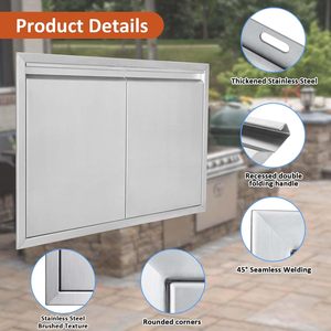 Puertas Dobles para Cocina Exterior, Acero Inoxidable 304 Reforzado, Accesorios para Cocina Exterior, Puerta para Interiores y Exteriores - Product Image 3