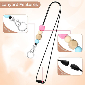 Cuentas de silicona transfronterizas, hebilla colorida para perros, hebilla de seguridad, cuerda para el cuello, cuerda para tarjeta de identificación con cuentas suaves redondas y hexagonales, en stock. - Product Image 2
