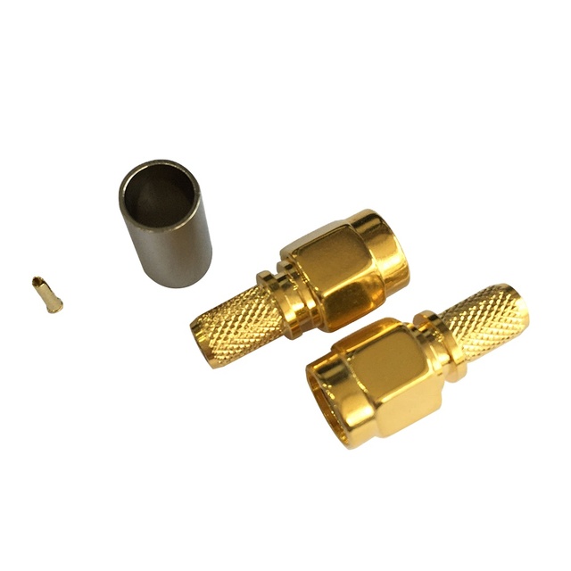 Rf Adaptor Factory Price RP-SMA Plug Crimp Connector for RG58 Cable Rp Sma Male Connector Lmr240