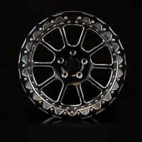 Jantes forgées pour course de dragster 15 17 18 pouces 5x120 5x114.3 style GT1R avec beadlock compatibles Corvette C7 C8 Mustang GT