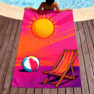 High Grade 100 <b>Microfiber</b> Custom Logo Printed Quick Dry Sand Free Lightweight Beach <b>Towel</b> for Travel Outdoor - Product Image 3