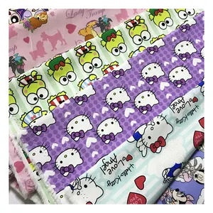 The Factory Outlet Vibrant Christmas Themed Cat Cartoon Digital Printed Breathable 100 Cotton Woven Fabric For Clothing