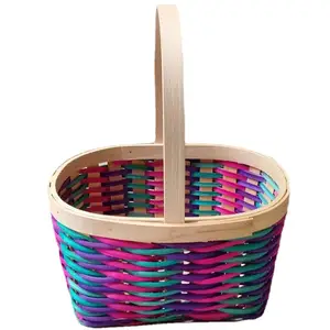 Custom Wood Chip Basket Colorful Easter Basket Holiday Decoration Baskets
