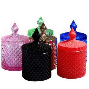 Barattolo di Lusso in Vetro Dorato per Candele, Contenitore Vuoto con Coperchio per Produzione di Candele - Product Image 4