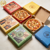 Boîte à pizza sur mesure en carton ondulé, résistante à l'huile, emballage écologique, impression vert foncé, boîte à pizza pour restaurant, pizzeria