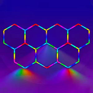 Hiện đại RGB lục giác <span class=keywords><strong>Led</strong></span> nhà Để Xe Hội thảo đèn DC24V 56 Wát <span class=keywords><strong>Dimmable</strong></span> IP55 điều khiển từ xa tổ ong chiếu sáng - Product Image 1