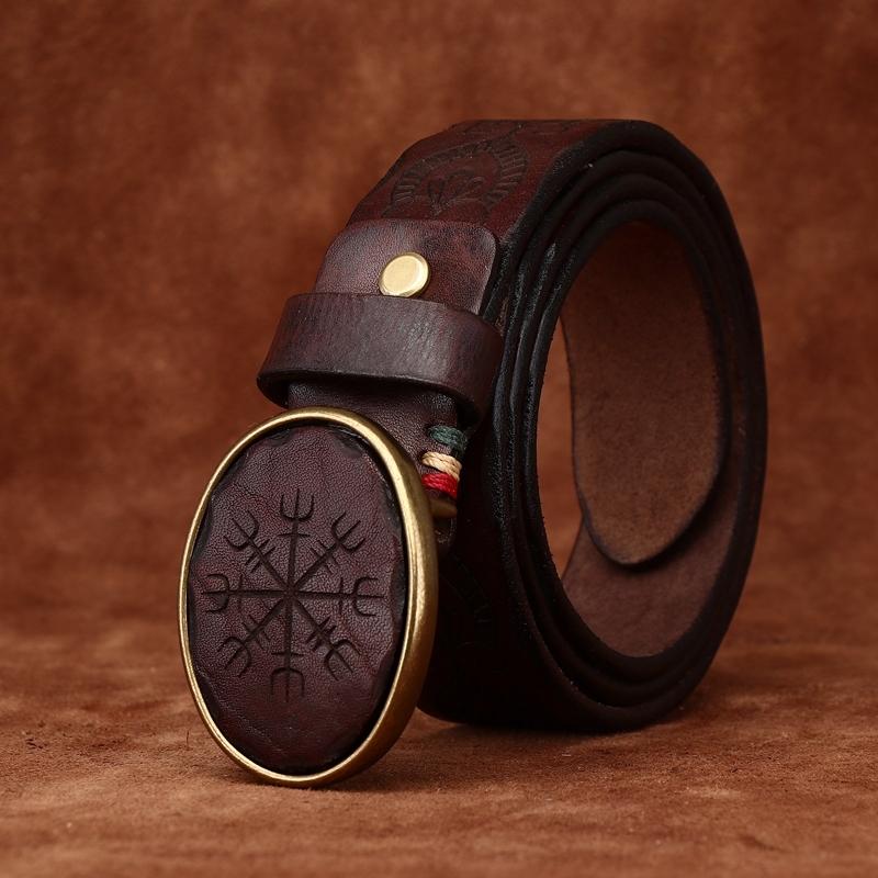 Vintage Belt Fashion Trend Engraved Leather