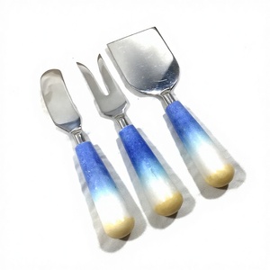 Wholesale <b>Cheese</b> Knife <b>Set</b> with Marble Handles-3PCS Durable Flatware for Giveaways - Product Image 3
