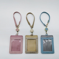 Porte-cartes en cuir PU personnalisé OEM porte-badge promotionnel de conception simple sans fermeture pour les entreprises avec blocage RFID